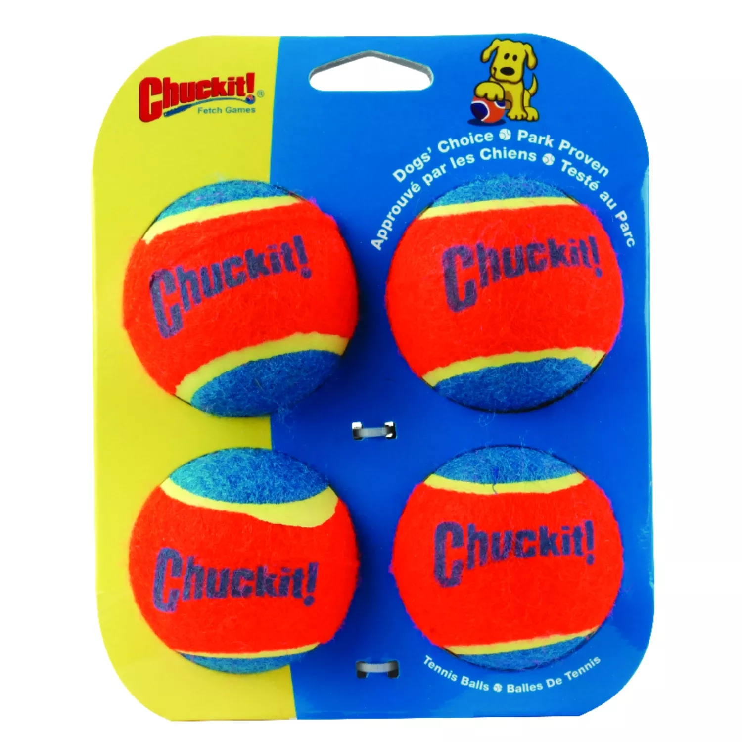 ! For Dog Blue/orange Rubber Ball Launcher Tennis Balls Medium 4 Pk